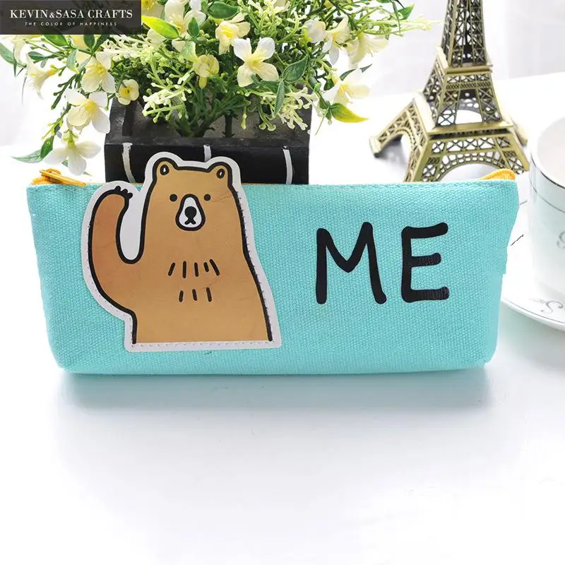 Чехол карандаш с единорогом тканевые школьные принадлежности канцелярские