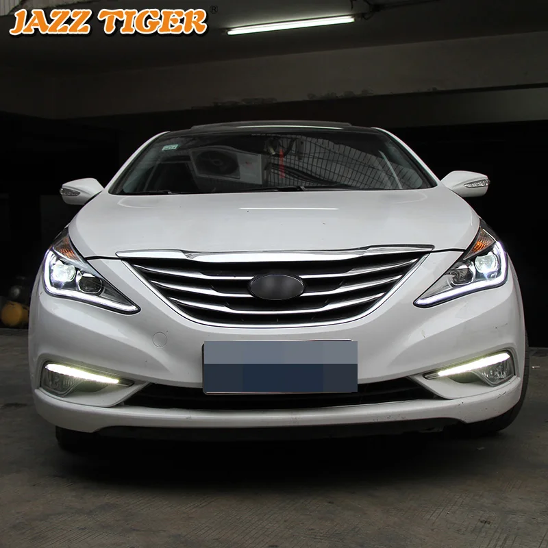 

JAZZ TIGER Car Styling LED DRL Halogen Turn Signal Light Head Lamp Assembly LED Headlight For Hyundai Sonata YF 2009 - 2015