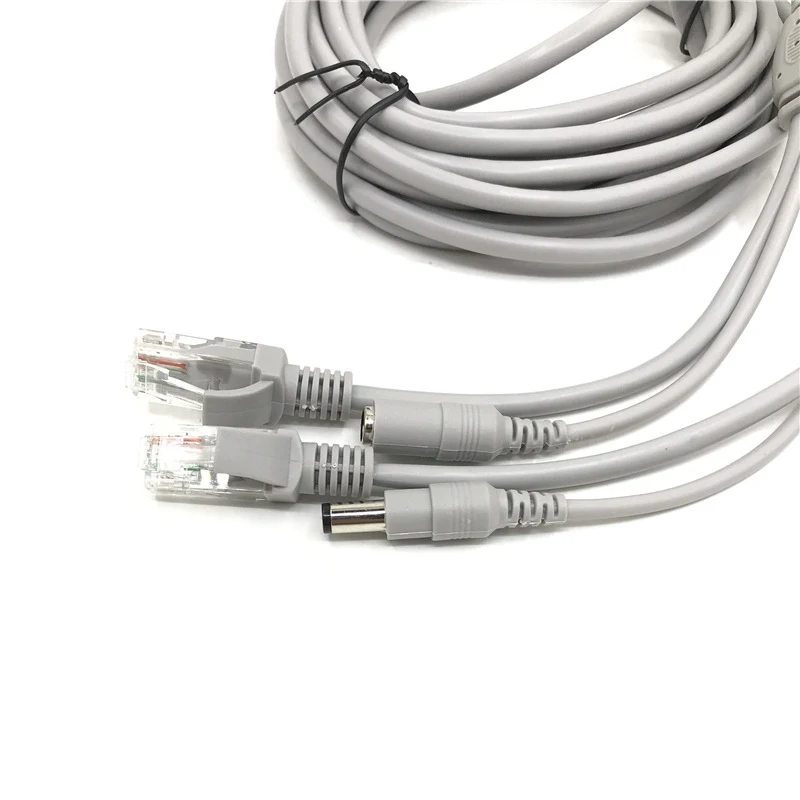 Новый 15 м CCTV Ethernet кабель Rj45 и DC удлинитель питания 5 5*2 1 мм Сетевой Lan для