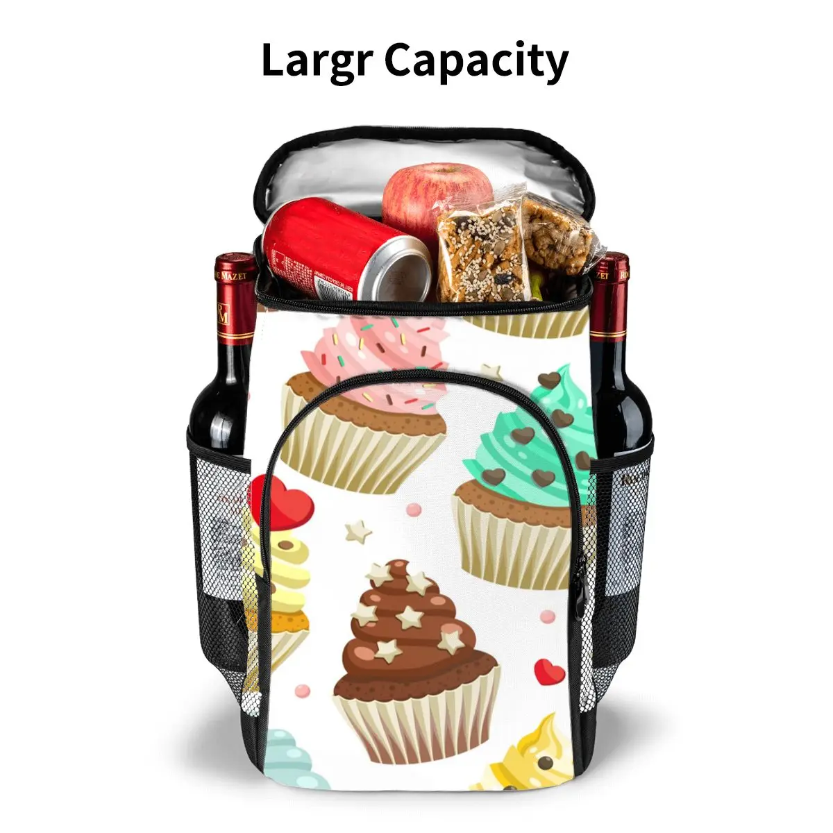 refrigerator bag cute cupcakes soft large insulated cooler backpack thermal fridge travel beach beer bag free global shipping