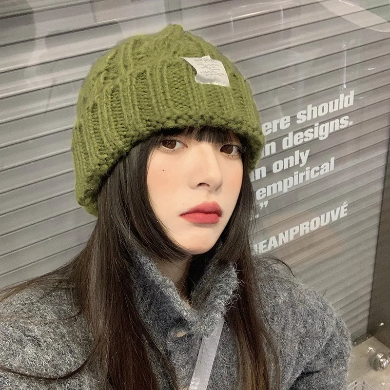 

Winter Fashion Solid Color Striped Knitted Bonnet Woman Beanies for Men Women Warm Knitted Hat Popularity Hip-hop Hat Unisex Cap