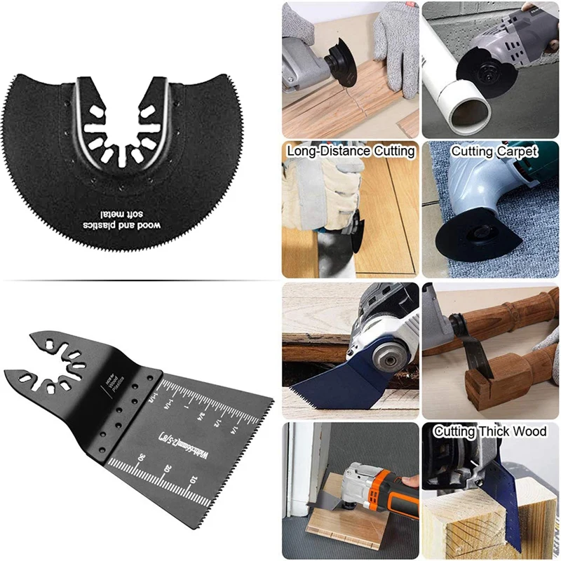 

31 PCS Oscillating Saw Blades, Premium Multitool Blades Kit for Wood Metal Plastics, Oscillating Tool Blades Porter