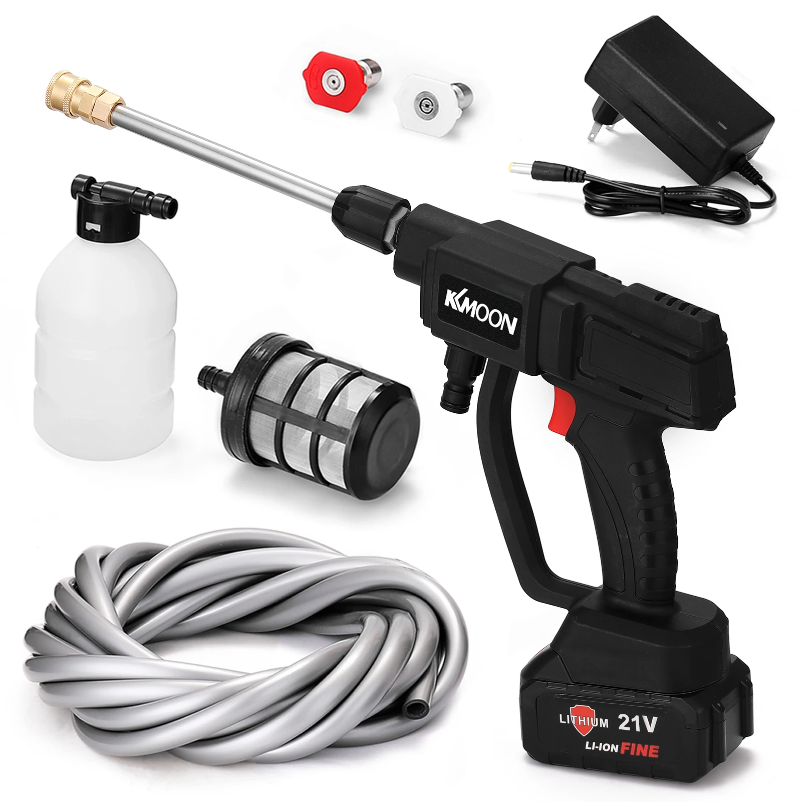 

21V Cordless Electric Car Washing Tools 4L/min Water Flows Garden Watering Agricultural Irrigation Tools with 5M Water Pipe