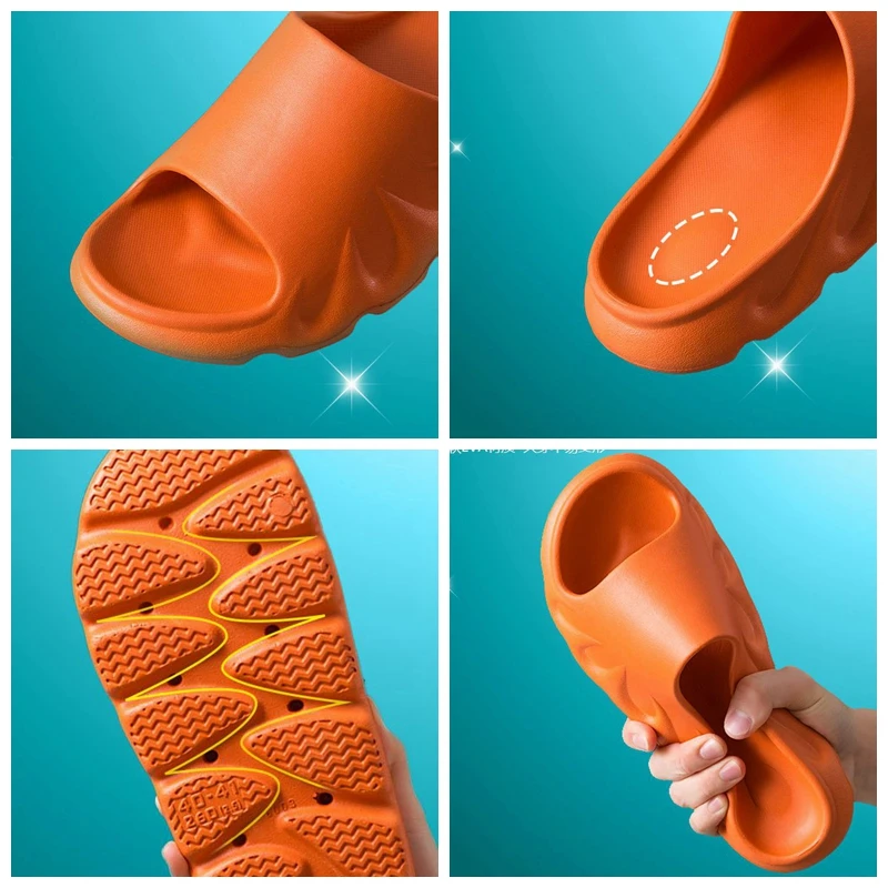 

ASILETO Women Slippers Men's Home Shoes Summer New Indoor Soft Bottom Mute Couple's Sandals Simple Mens House Big Size 44