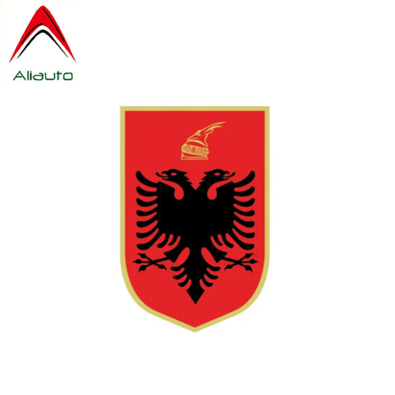 

Флаг Албании Aliauto, герб из ПВХ, водонепроницаемый, светоотражающий, декоративная переводная наклейка, аксессуары из ПВХ, 9 х6 см