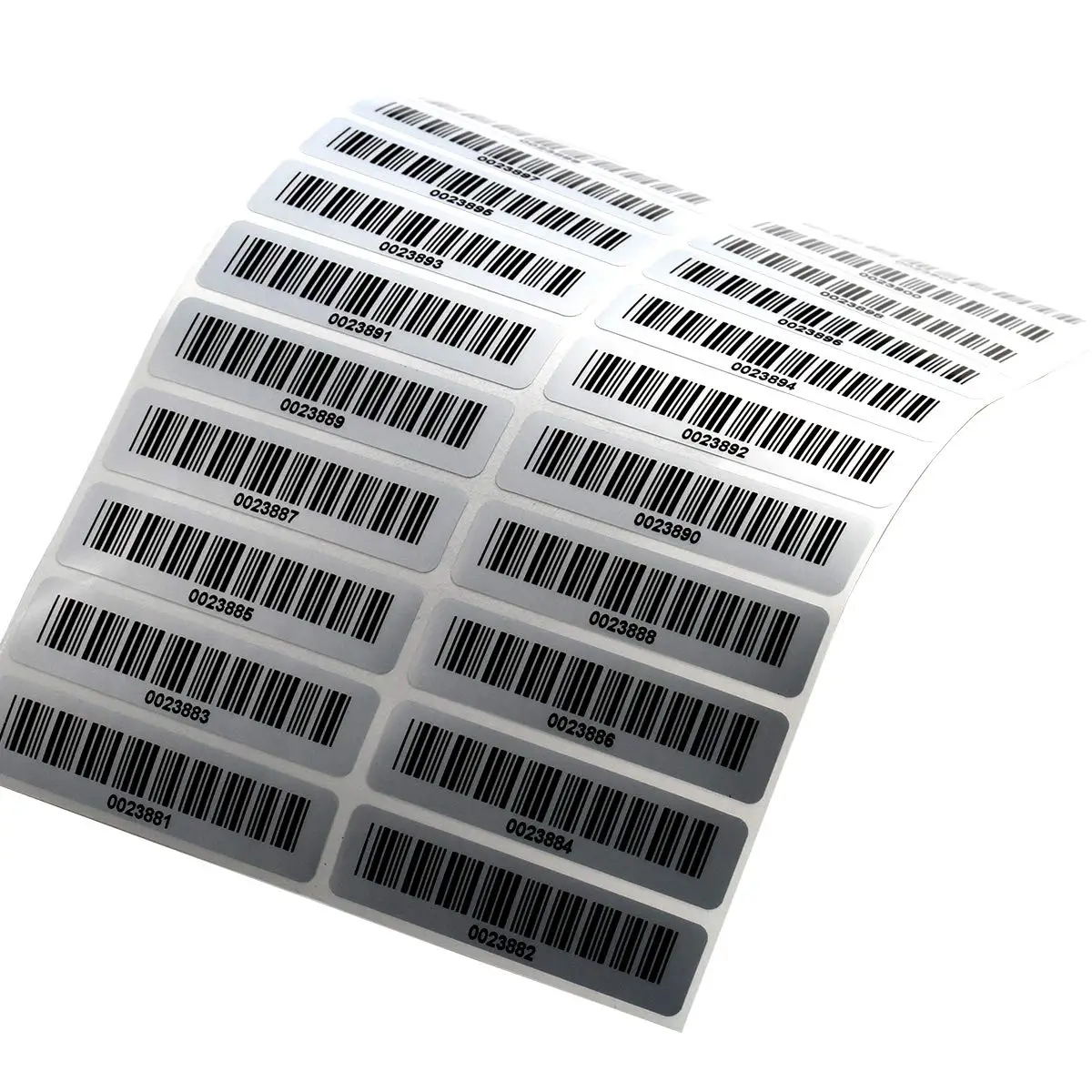 Бирки для штрих-кодов 120 шт./лот предварительно напечатанные с Code39 Laebles Matte Silver PET