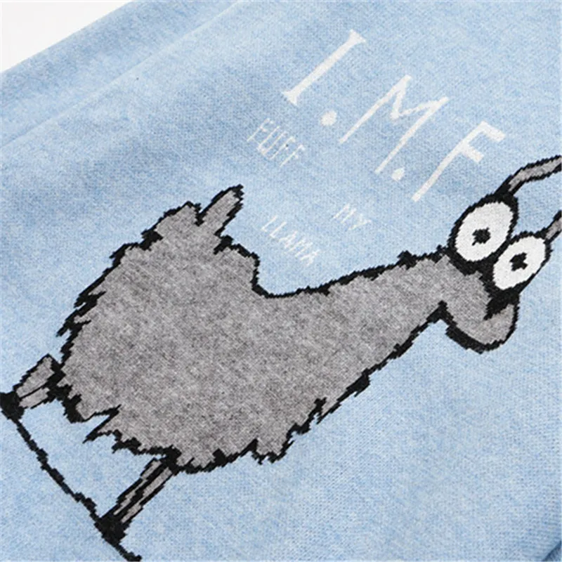 Швэдар плюс памеру для жанчын Мультфільмы Вязаная бавоўна з круглым выразам