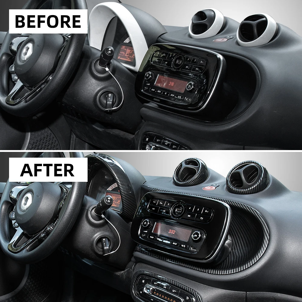 Центральная Автомобильная консоль из углеродного волокна декоративная панель