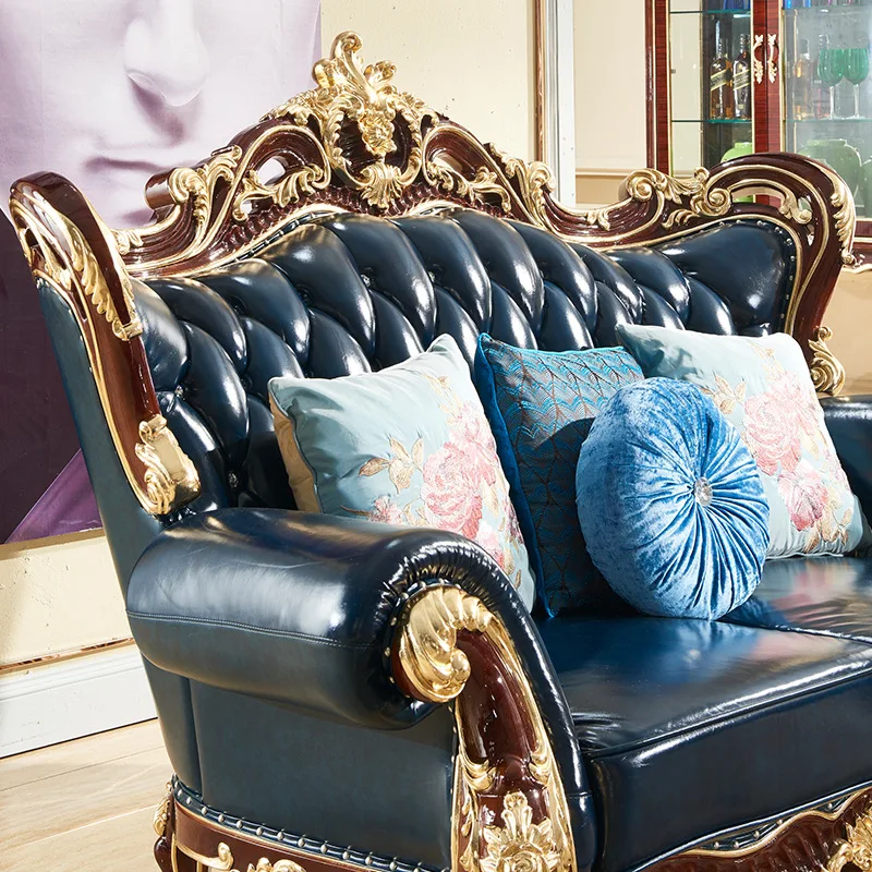 Классический Королевский диван из натуральной кожи для гостиной | Мебель