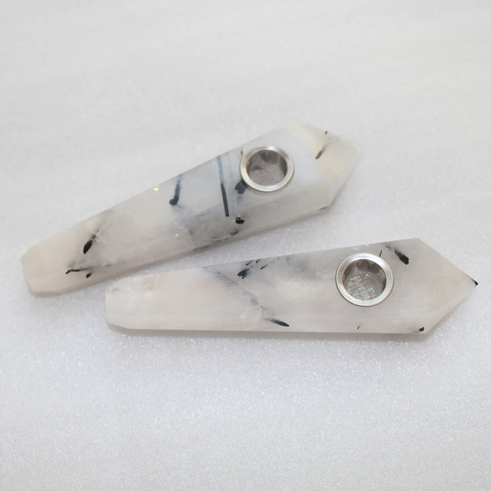 Runyangshi 1 шт. натуральные черные волосы кварцевый струйный камень кристальная