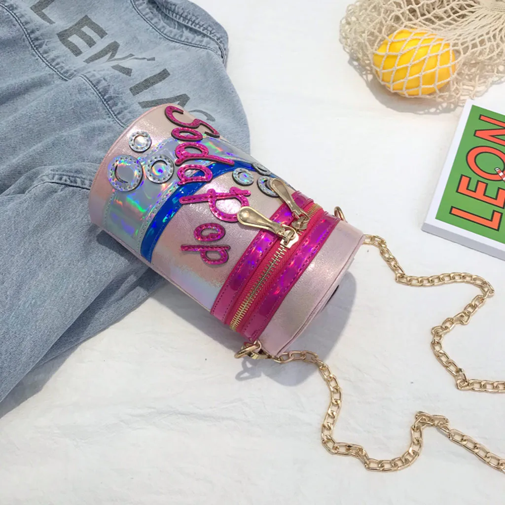 Женская сумка цилиндрическая индивидуальная забавная цепочка сумка-мессенджер