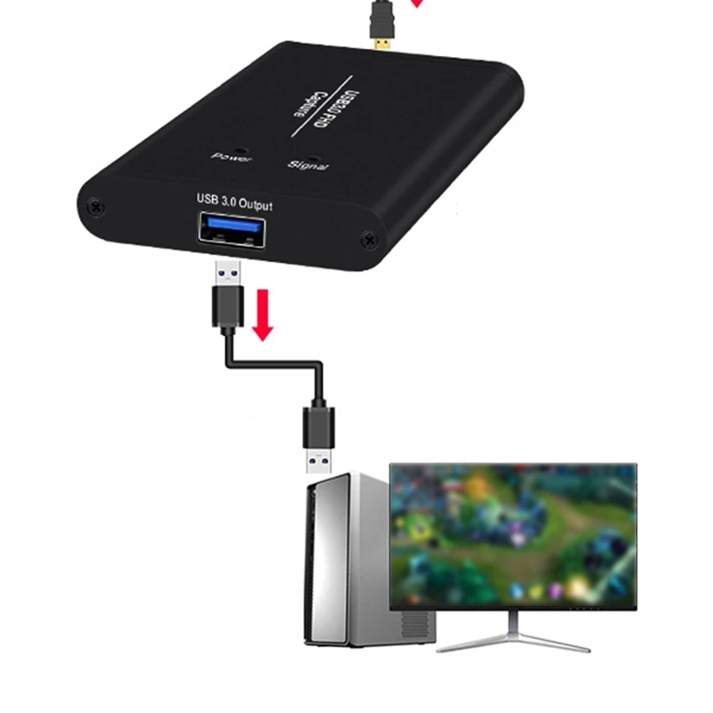 

4K USB 3.0 HDMI Video Capture Card Game Capture Card with Loop-Out 1080P 60FPS Live Streaming Game Recorder Device