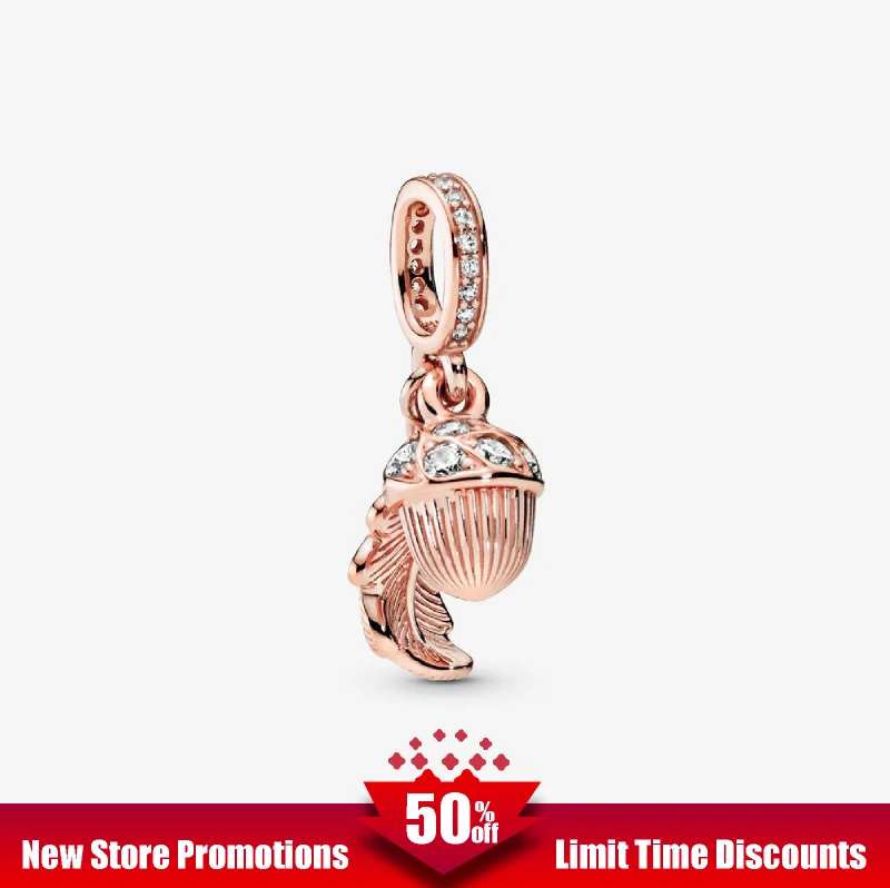 Шарм-подвеска женский из серебра 925 пробы с желудем и листьями | Украшения