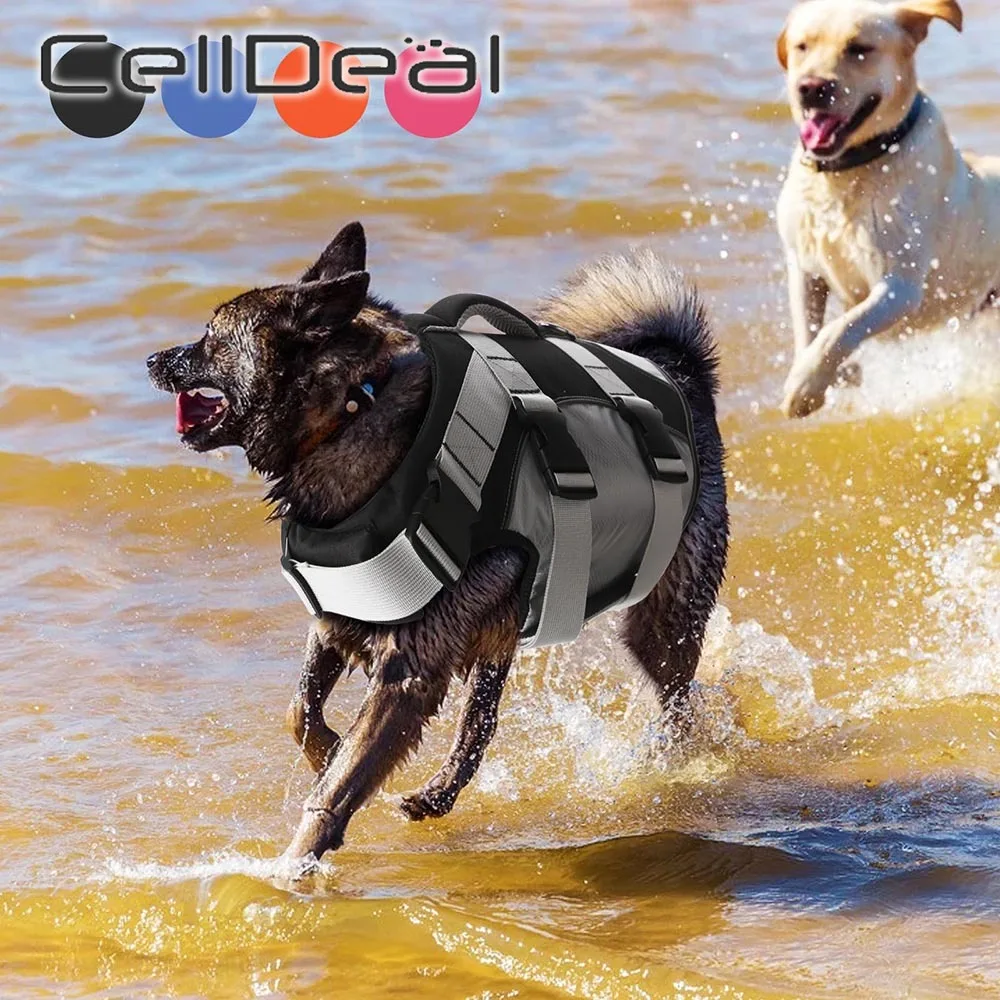 

Спасательный жилет для домашних питомцев, одежда для плавания из ткани Оксфорд, светоотражающая купальная Одежда для маленьких и больших с...