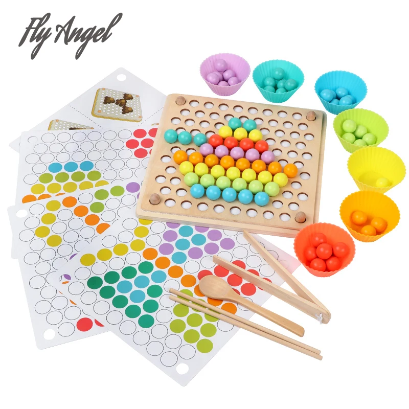

Kids Toys Montessori Wooden Toys Hands Brain Training Clip Beads Puzzle Board Math Game Baby Early Educational Toys For Children