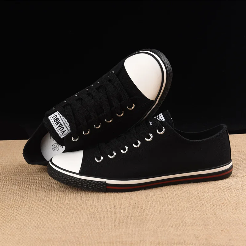 

2021 New Fashion Casual Shoes for Men Lace Up Walking Shoes Boys Canvas Shoes Male Solid Color Flats Students SneakersSize 39-43