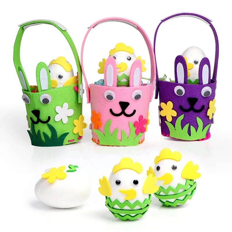 Мультяшные пасхальные украшения для дома корзина яиц сумка в виде кролика милый