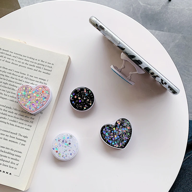 Складной Блестящий держатель для телефона универсальная подставка с круглым