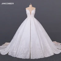 lsdz14 jancember white beautiful temperament slim backles wedding dresses 2020 appliques ball gowns strapless with slessveless