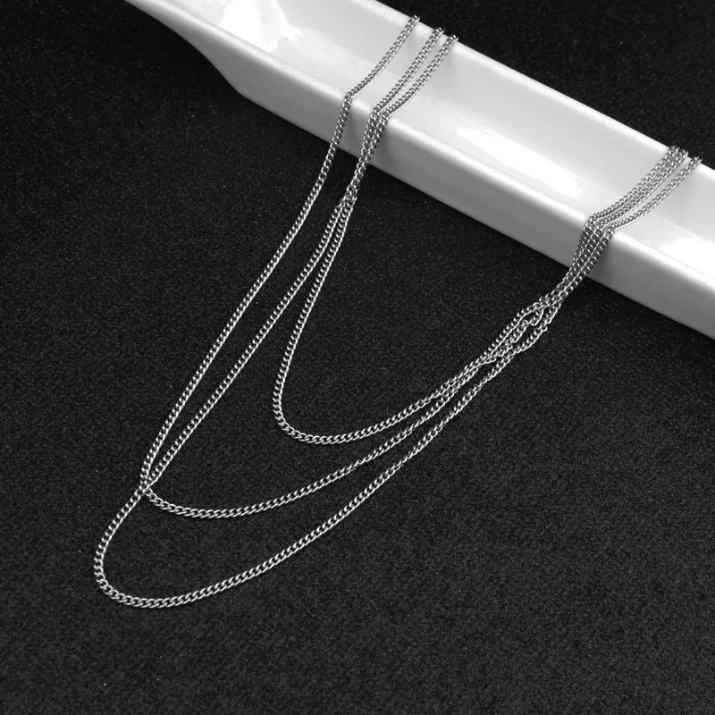

Fine Necklace Clavicle Chain Pendant with Chain Accessories Diy Neutral Stainless Steel Couples Matching Christmas Gift
