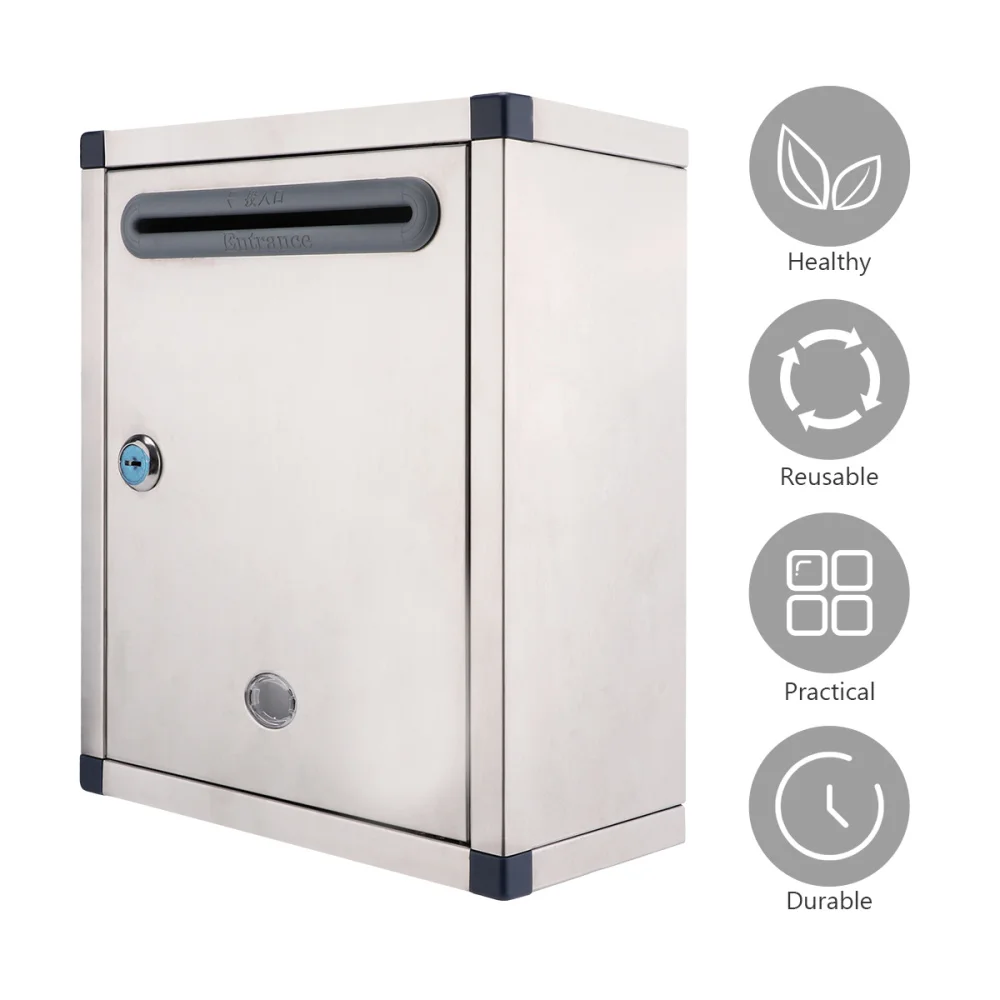 

1pc Rust-proof Letter Box Creative Letter Box Stainless Steel Mailbox
