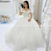 shiny glitter princess wedding dress ball gown v neck bride dresses custom made off shoulder corset wedding gown