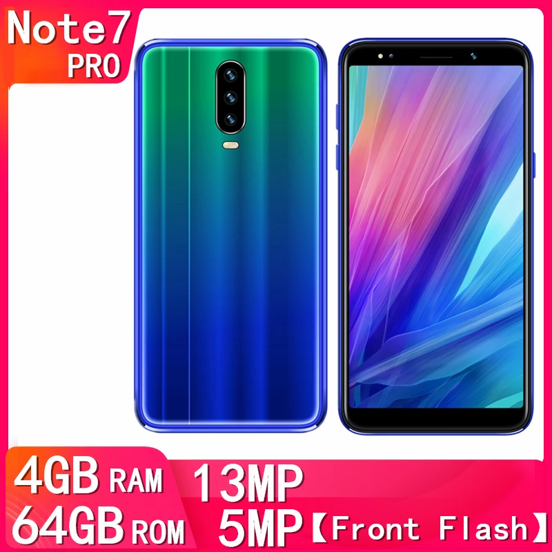 Смартфоны Note 7 Pro 4 Гб ОЗУ 64 ПЗУ мобильные телефоны 5 дюймов 13 МП + Android celulares