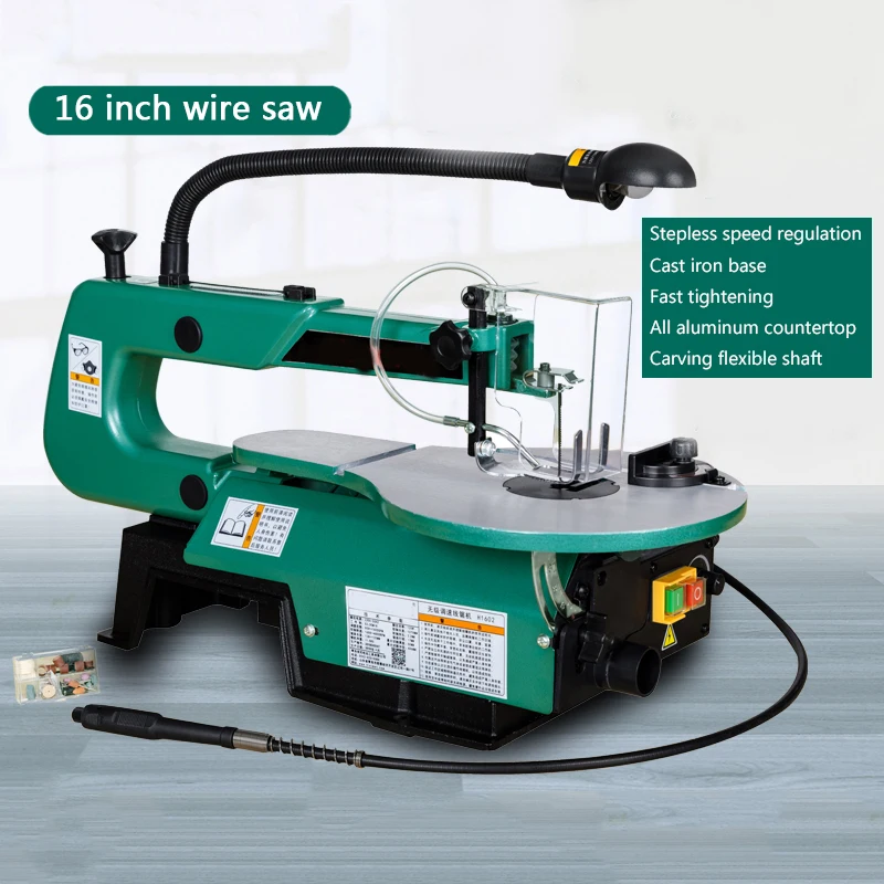 

H1602 16 Inch luxury Models Stepless Speed Wire Saw Machine Pull flower Saw Jig Saw Multi-function Saw Processing Center