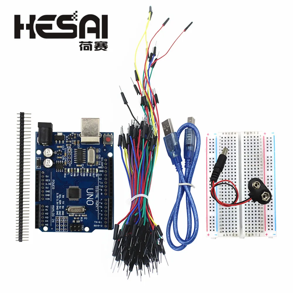 Стартовый комплект для Arduino Uno R3 из 5 предметов: макетная плата джампер USB кабель и