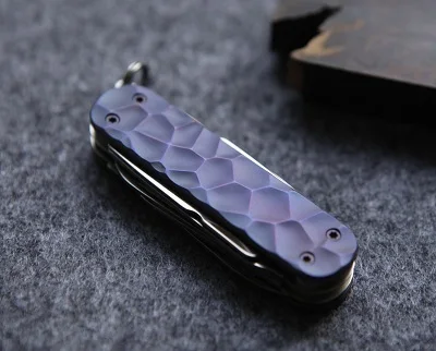 

Hand Made Titanium Alloy Scales for 58mm Victorinox Swiss Army MiniChamp Knife