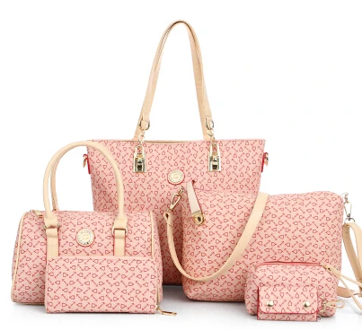 Hisuely 6 комплектов Для женщин Bone узор сумки Сумка Crossbody сумка композитный сумки дизайнер леди Известные модные сумки Лидер продаж - Цвет: as picture