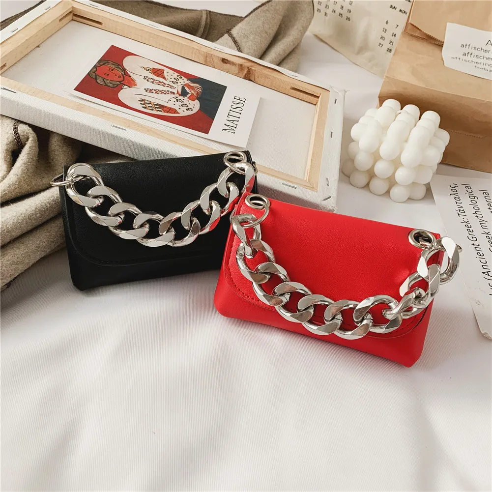 

Mini Waist Bag Fashion Girl Shoulder Messenger Bag Chest Pack Crossbody Sling Bag Purse PU Leather Chain Bags