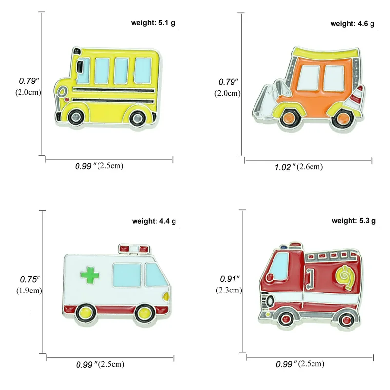 Новая креативная брошка мультфильм автомобиль Ван такси пожарная машина