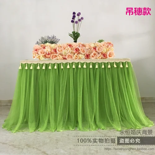 Светло-зеленого цвета с юбкой-пачкой юбка для стола дома вечерние украшения
