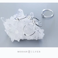 modian fashion simple adjustable a z letter ring real 925 sterling silver charm stackable finger rings for women party jewelry
