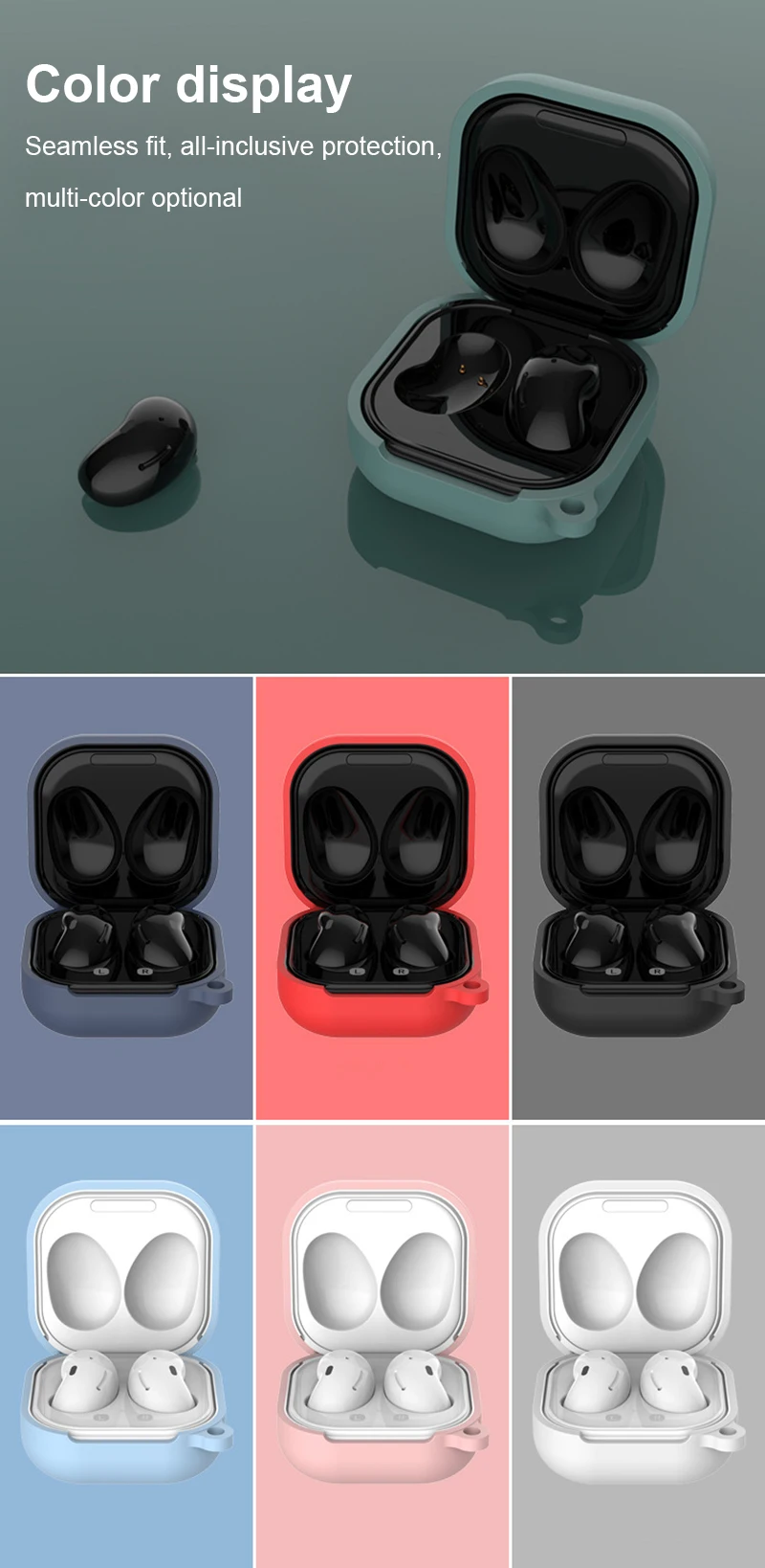 

Protective Case Cover For For Samsung Galaxy Buds Live Case Shockproof Silicone Case Earphone Cases Waterproof Earphone Cover