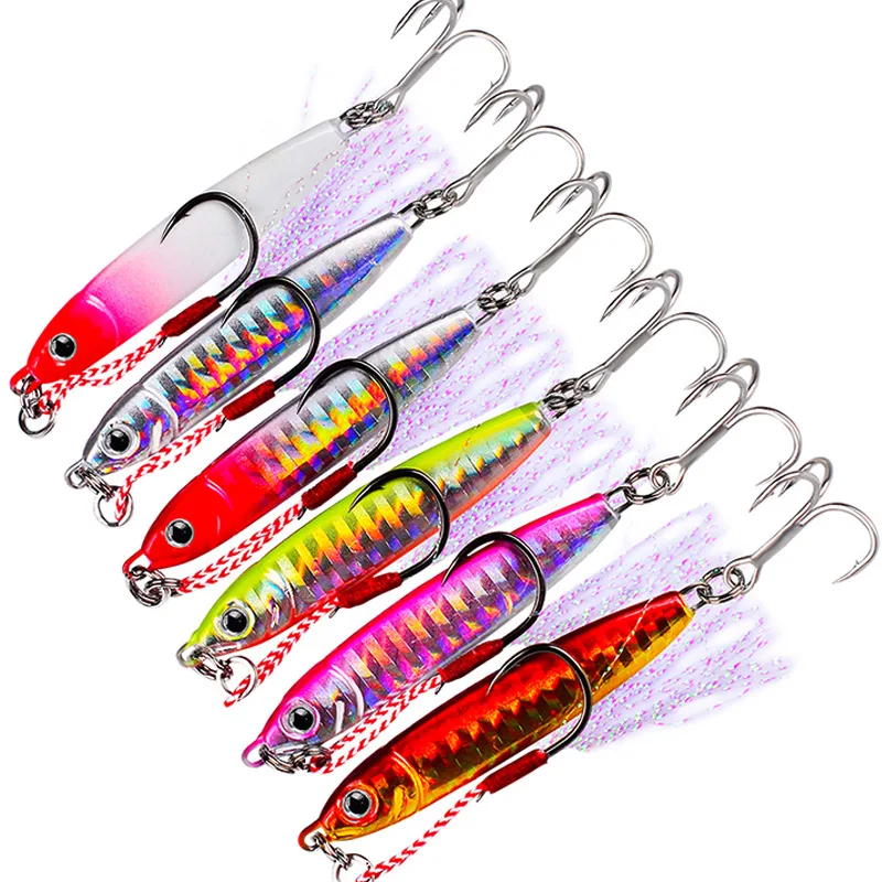 

6pcs Metal Fishing Bait Set 30g 7cm Lead Fish Jig Fishing Lure 6 Colors Artificial Hard Jigging Bait With Hook LF055N30