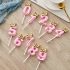 Милая свеча в виде цифр на день рождения, принцессапринц 0-9, декоративные свечи для торта, Топпер для кексов, товары для вечеринки, украшение для торта