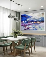 hand painted thick color acrylic painting modern contemporary abstract wall art palette knife extra large canvas artwork oil