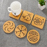 5 pcs wood heat resistant pad pan pot mat holder kitchen cooking isolation pad bowl cup coasters