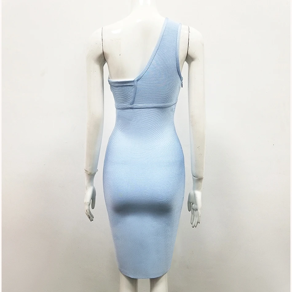2019 летнее Новое Женское легкое Бандажное платье голубого цвета сексуальное