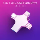 4 в 1 OTG USB флеш-накопитель Тип C, флеш-накопитель 128 ГБ, 64 ГБ, 32 ГБ, 16 ГБ, 8 ГБ, usb 3,0, флеш-накопитель для iOSAndroidПК