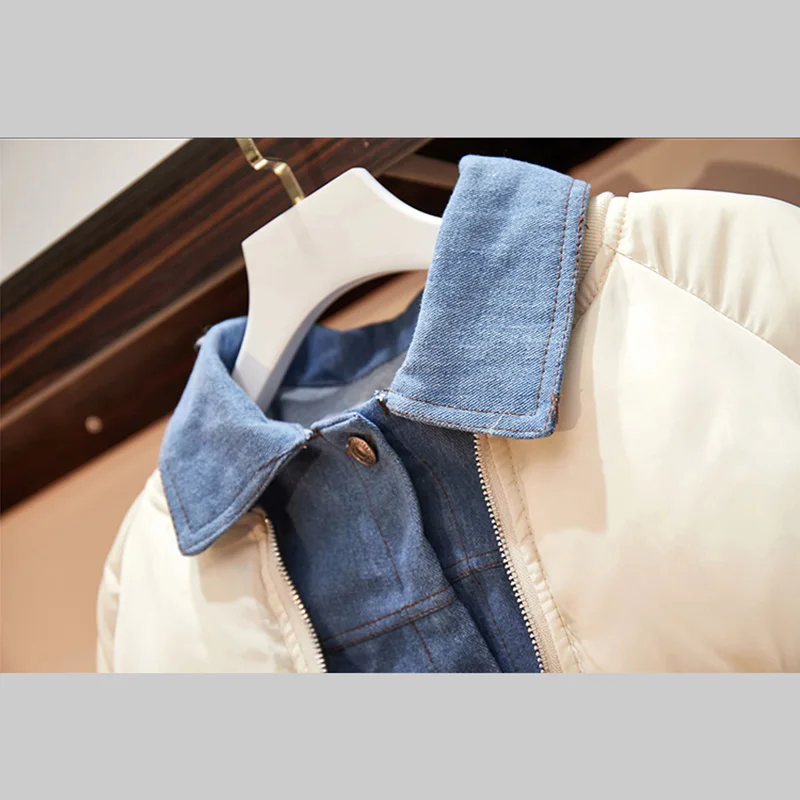 

2020 Winter Large Size Women's Loose Denim Jacket Thick Cotton Plus Size 4XL Parka Coat Women Thick Winter Jacket Women