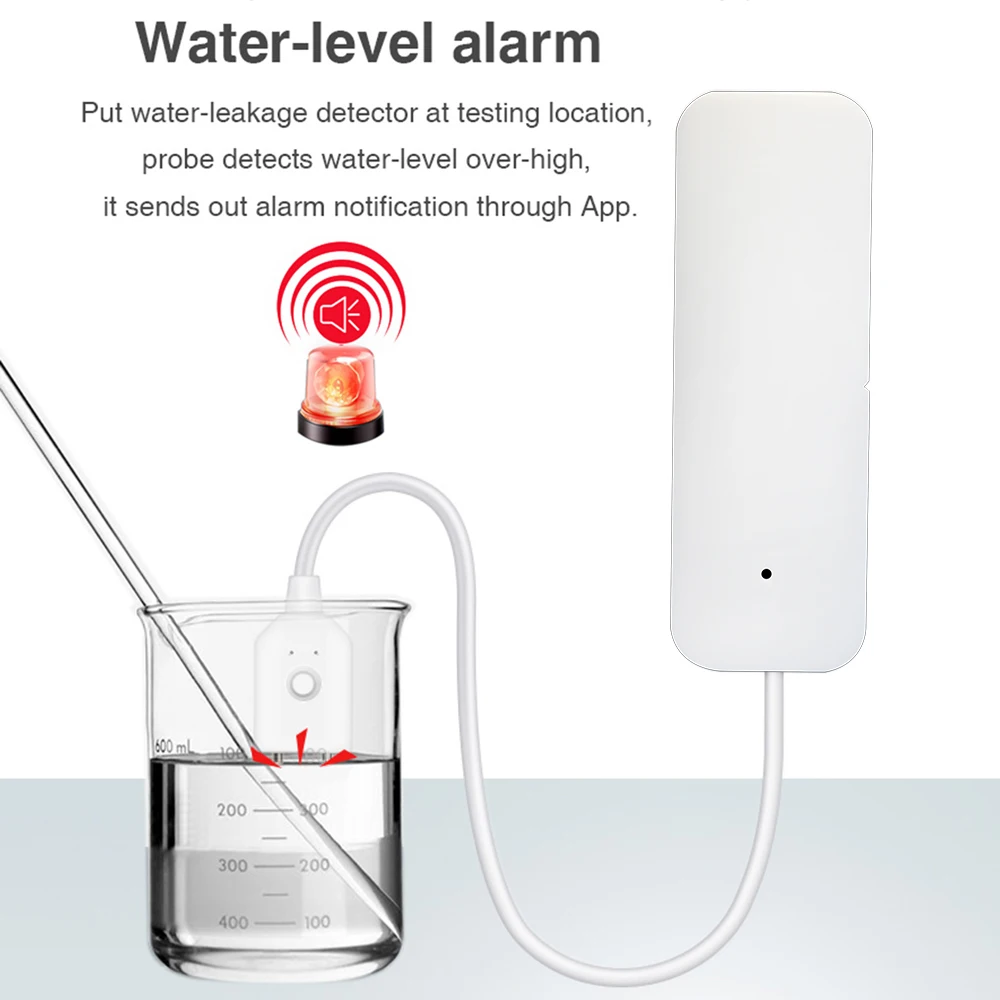 Умный датчик утечки воды Tuya с Wi-Fi система сигнализации совместима приложениями