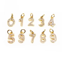 popular among people selling micro inlay zircon arabic numerals pendant diy bracelet necklace digital pendant accessories