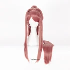 Doki Literature Club Monika Косплей парики длинные прямые термостойкие синтетические волосы парик + шапочка парик