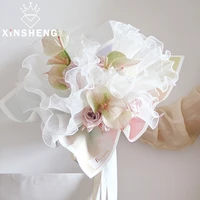ins style frill flower packing net material 30cm5yards flower shop hand diy bouquet valentines day birthday gift package