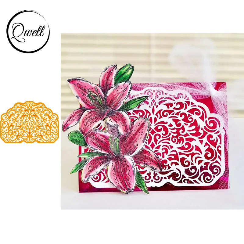 QWELL рамка металлические пресс-формы для скрапбукинга и изготовления карт бумаги