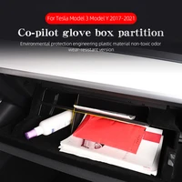 car styling copilot storage box for tesla model 3 y 2017 2018 2021abs compartment partition layered sorting board accessories