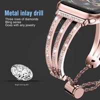 for apple watch band 44mm 40mm 42mm 38mm women watch bling diamond stainless steel bracelet for iwatch 6 5 4 3 2 1